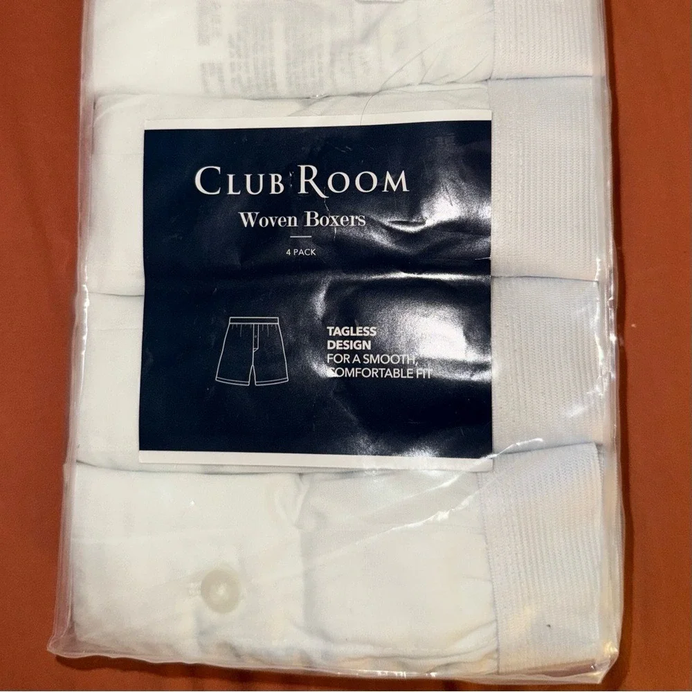 XXL‎ Club Room Woven Boxers 4-Pack White NWT